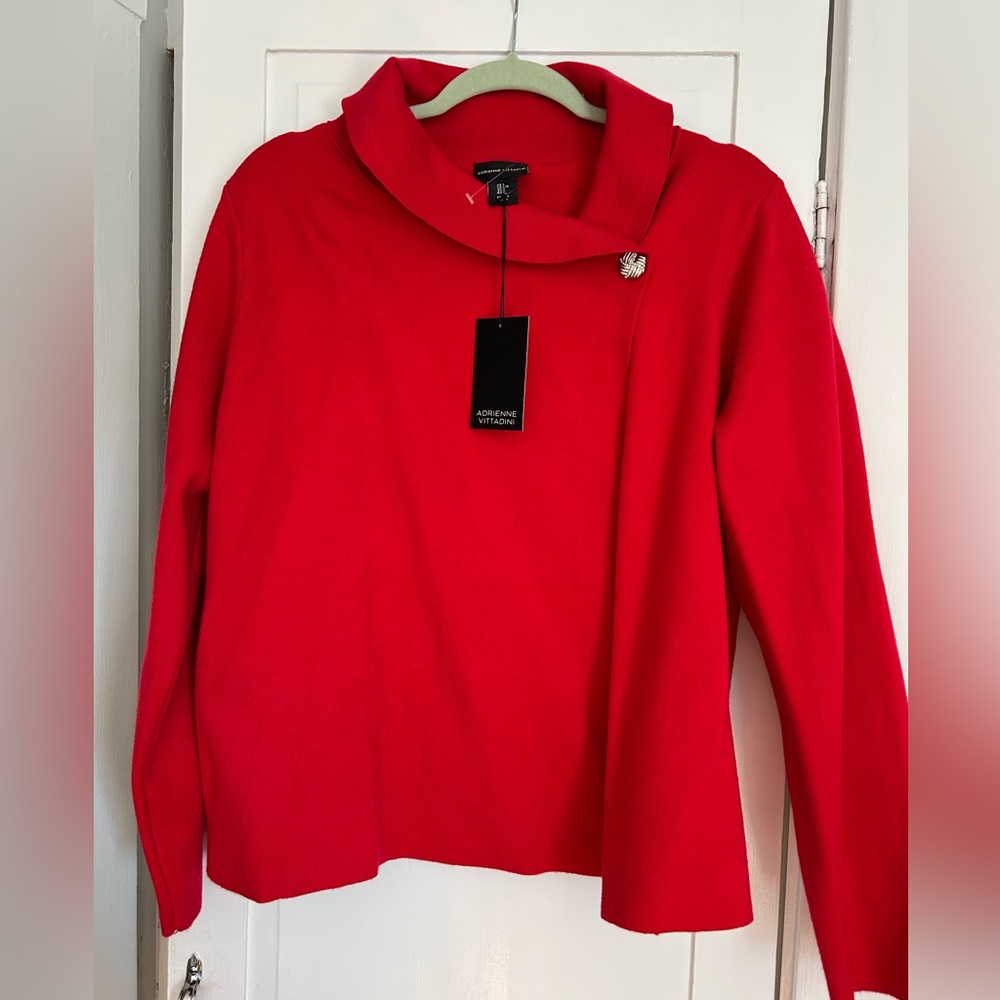NWT Adrienne Vittadini Red Women's Sweater. Size large